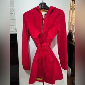 ANTHROPOLOGIE DAUGHTERS OF THE LIBERATION Red/Butterfly Boho Chic Jacket SZ M